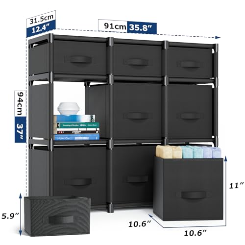 Mavivegue black storage unit with drawers