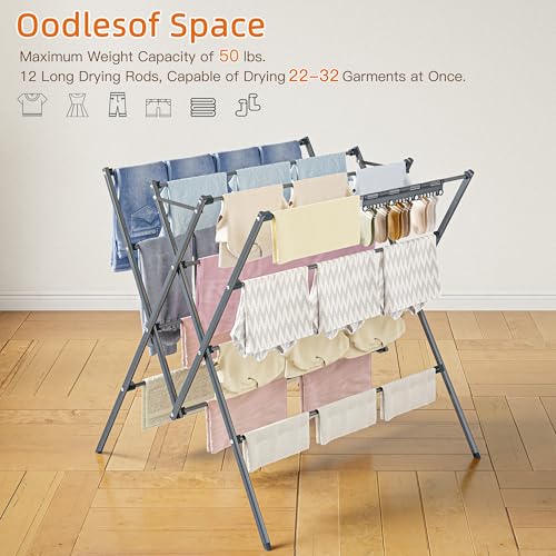 Side profile of the accordion style drying rack