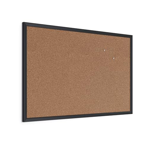 U Brands cork bulletin board with black frame