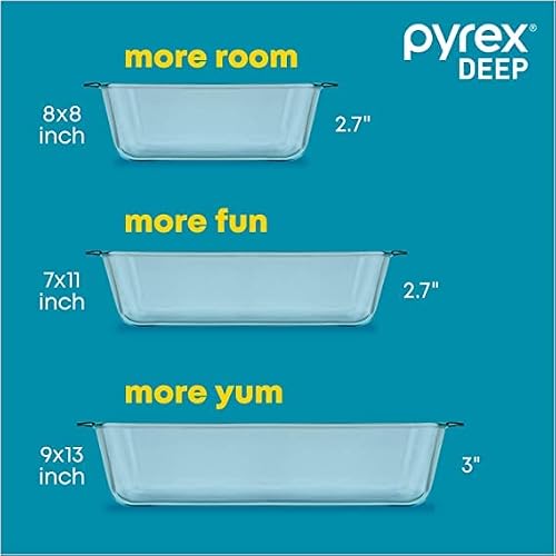 Top view of Pyrex Deep 9x13 glass casserole dish