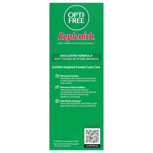 Opti-Free Replenish bottle label showing usage instructions