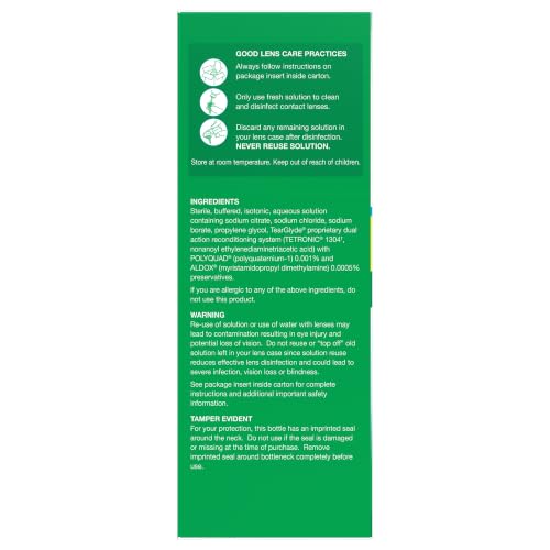 Back view of Opti-Free Replenish 10 oz solution bottle