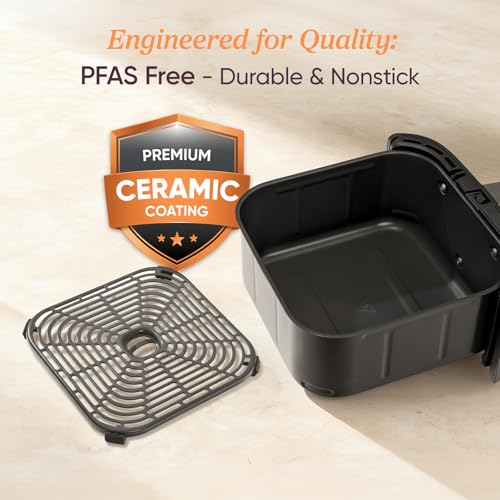 Air fryer cooking basket pulled out