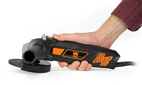 Side profile of WEN 7-amp angle grinder