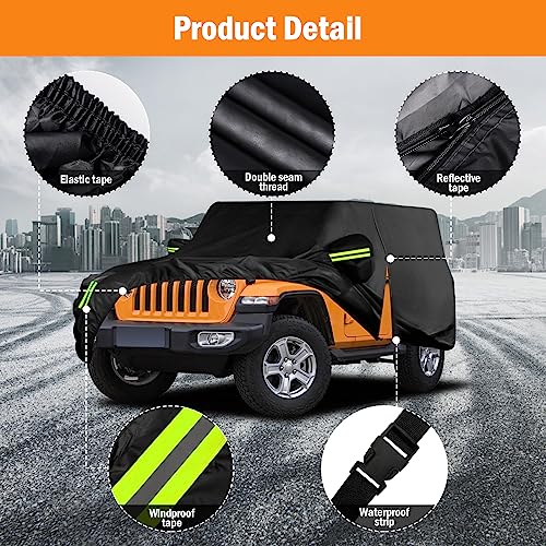 Black car cover with driver side zipper