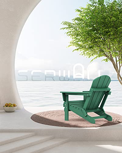Side view of SERWALL Adirondack chair showing folding mechanism