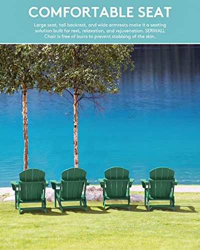 Sturdy armrest detail on SERWALL green chair