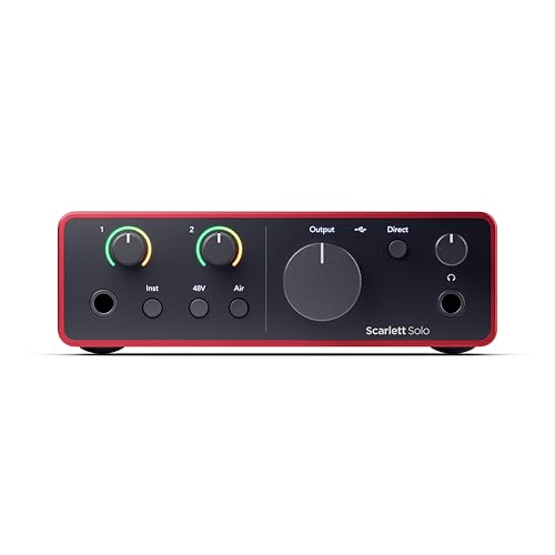 Scarlett Solo 4th Gen red chassis side profile