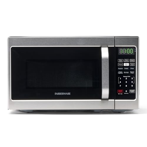 Farberware 0.7 Cu. Ft. stainless steel microwave front view