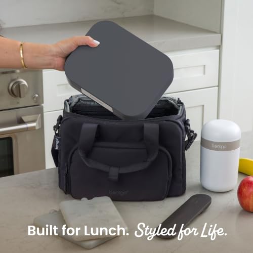 Dark Gray Bentgo Modern lunch box lid top view