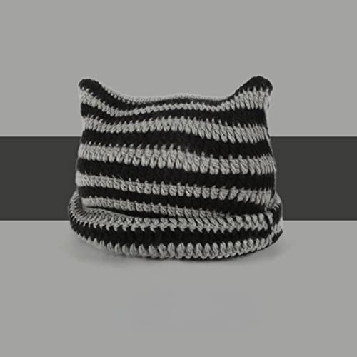 Y2k aesthetic GGOOB black crochet beanie