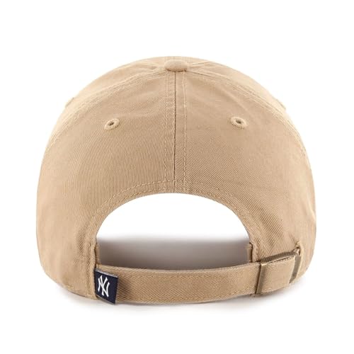 Side profile of 47 New York Yankees khaki adjustable cap