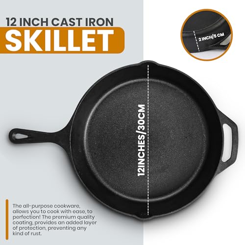 Black cast iron skillet side view