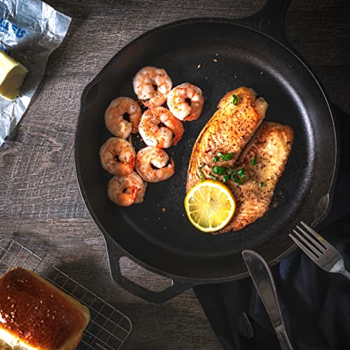 Inside view of 12 inch cast iron pan