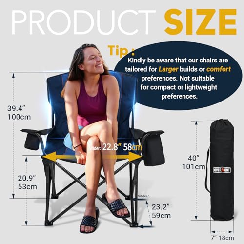 Overmont Padded High Back Camping Chair