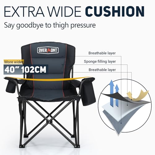 Overmont Camping Chair with cup holder