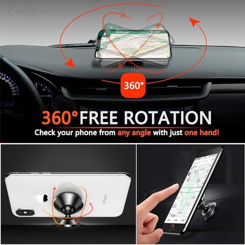 Phone mounted on Coolpow magnetic holder