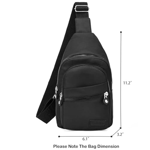 Banelu black crossbody bag showing internal compartments
