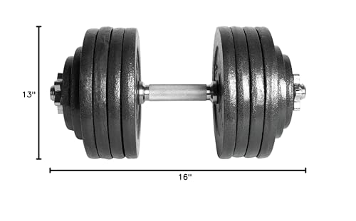 Adjustable dumbbell handle with weight plates attached
