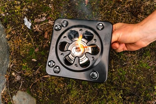 Portable stove packed for travel