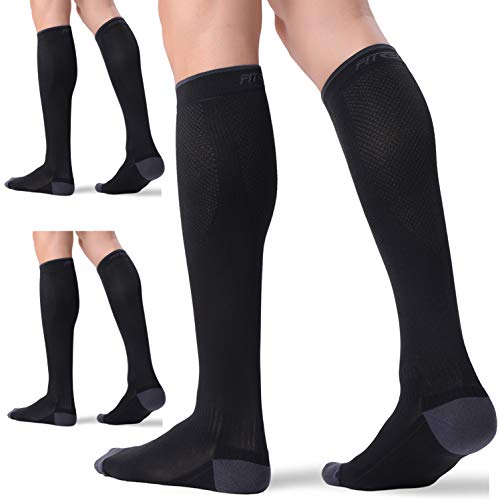 FITRELL 3 Pairs Compression Socks Black S/M folded