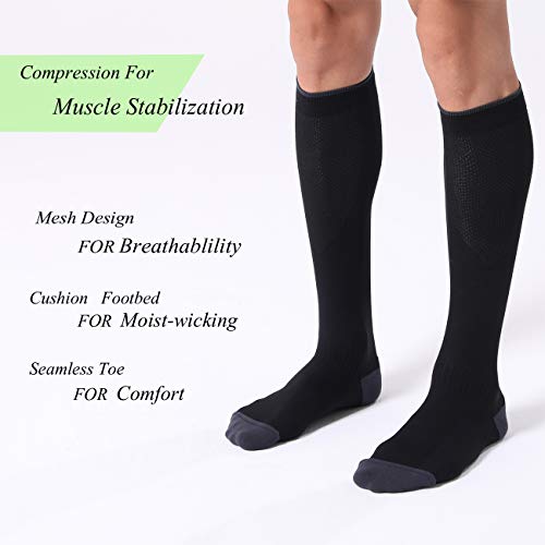 Side view of FITRELL black compression socks