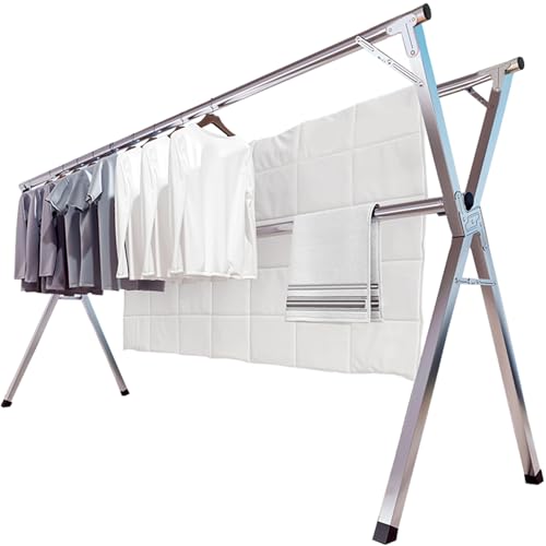 JAUREE 79-inch stainless steel drying rack full view