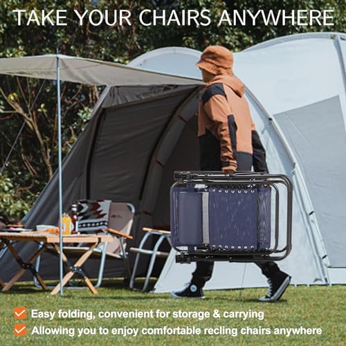 Two Sweetcrispy lounge chairs set up on a lawn