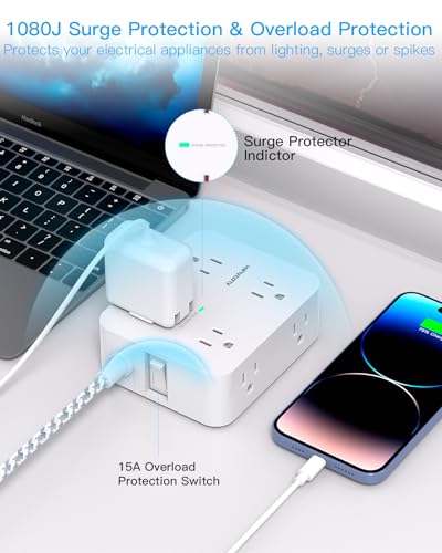 HANYCONY Power Strip with 2 USB C ports
