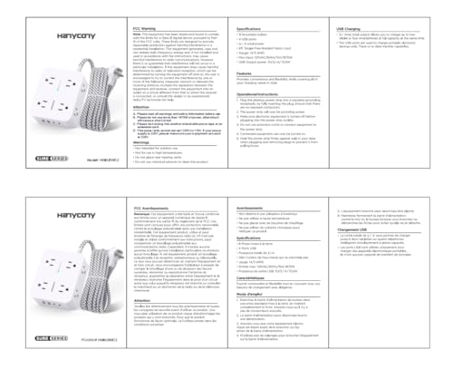 HANYCONY HN8U5WC2 power strip White