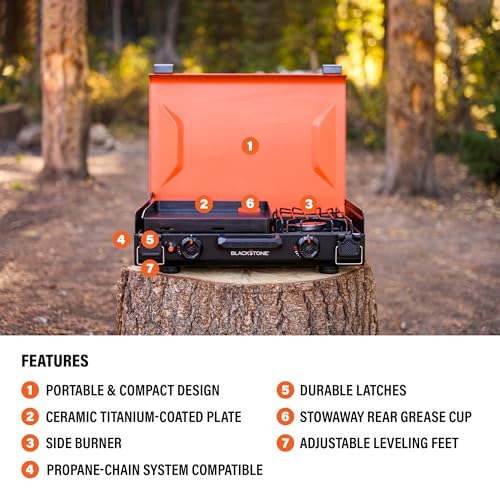 Side profile of the Blackstone camping griddle