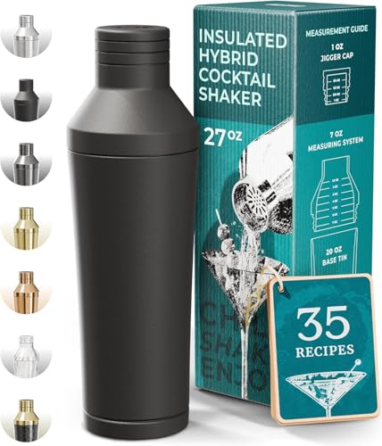 Bare Barrel Insulated Cocktail Shaker Set Matte Black