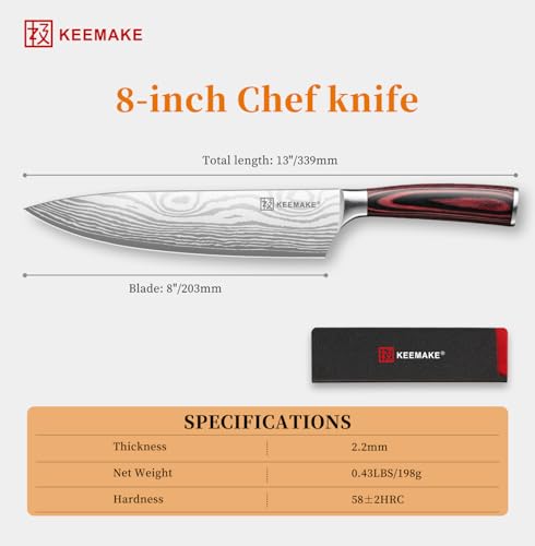Close up of KEEMAKE knife sharpened edge