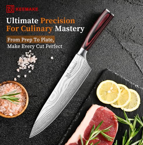 KEEMAKE chef knife cutting vegetables
