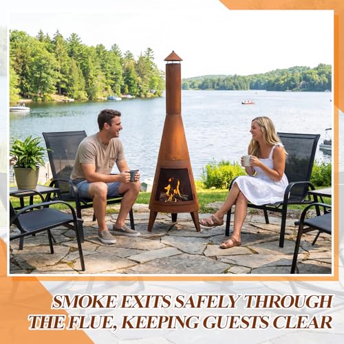 Outdoor fireplace chimney detail
