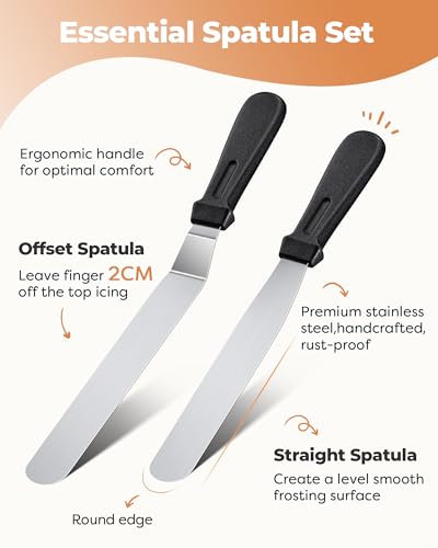 Set of three Kootek cake icing comb scrapers