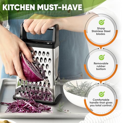Close up of stainless steel blades on Spring Chef grater