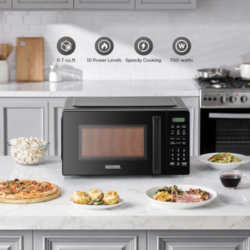 Control panel of the BLACK+DECKER countertop microwave