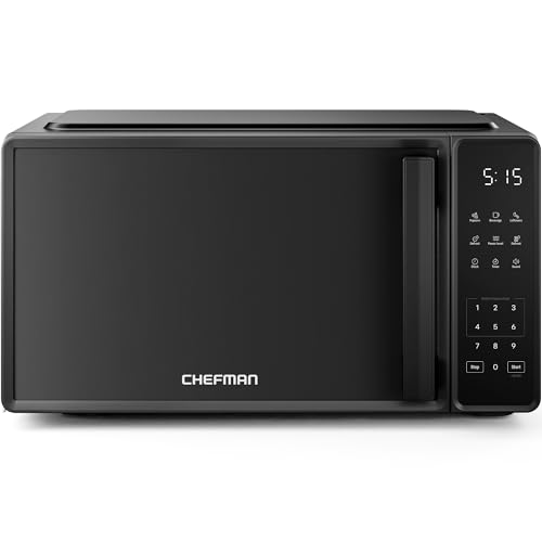 Chefman 0.7 Cu. Ft. black microwave front view