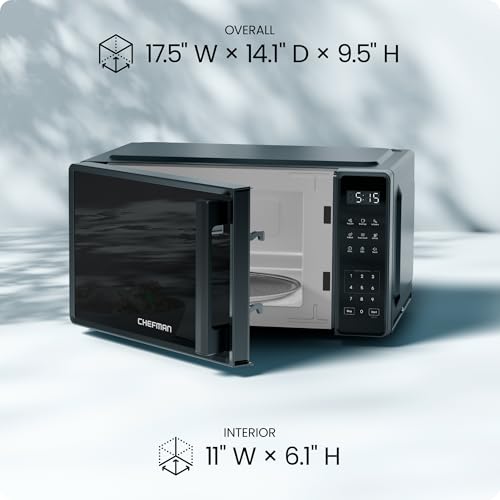 Chefman microwave compact design in kitchen