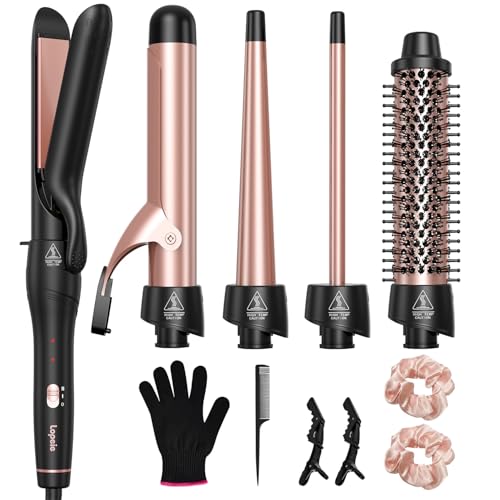 Lopeie 5 in 1 Curling Iron set in rose gold