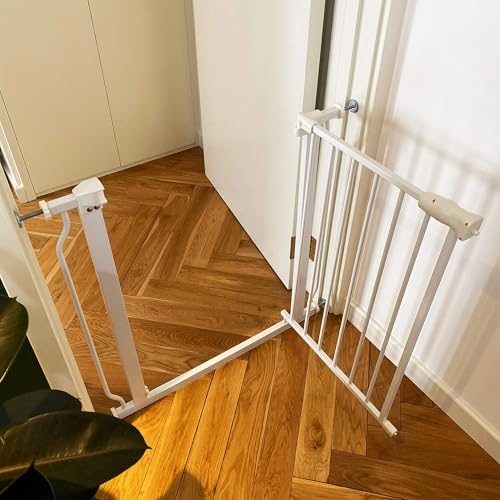 Safety gate installed at the top of stairs