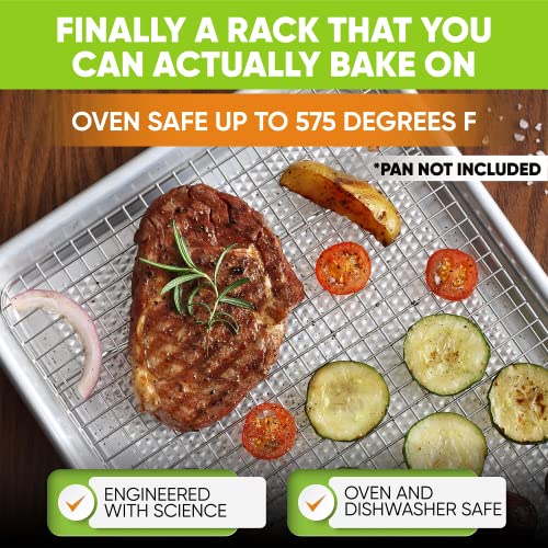 Rack inside a baking sheet
