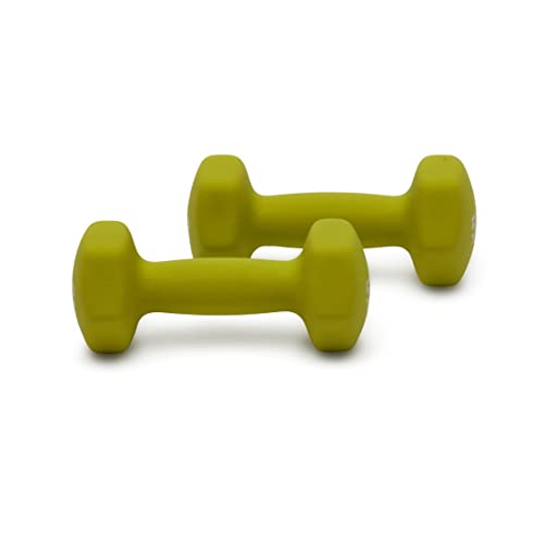 Basics 5 lb green neoprene dumbbell pair