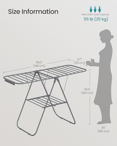 Flat folded SONGMICS laundry airer