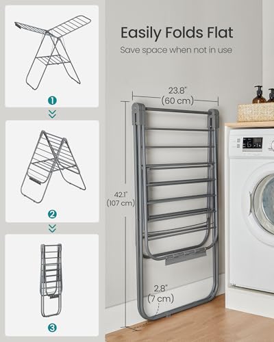 Side view of SONGMICS drying rack