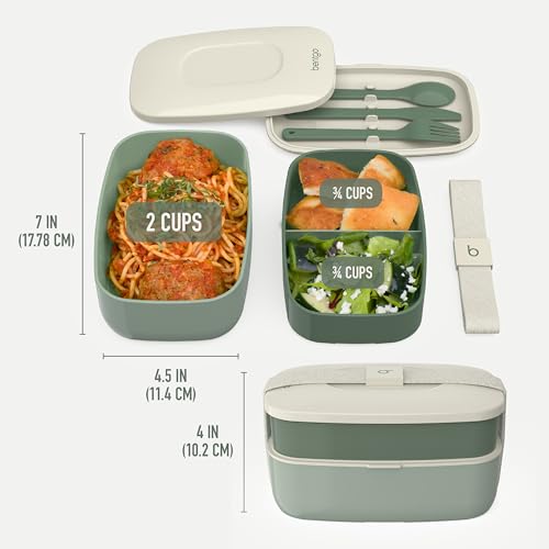 Bentgo container with lid and nylon strap