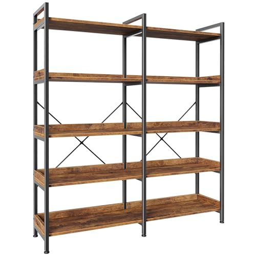 Huuger 5 Tier Bookshelf front view