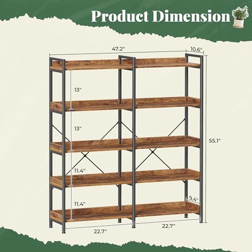 Huuger rustic brown shelving unit