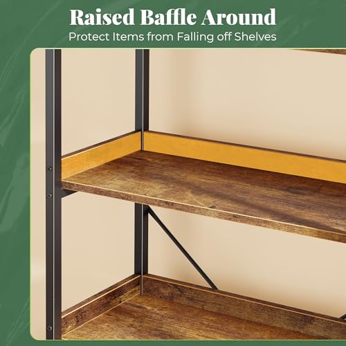 Side profile of Huuger metal frame bookcase